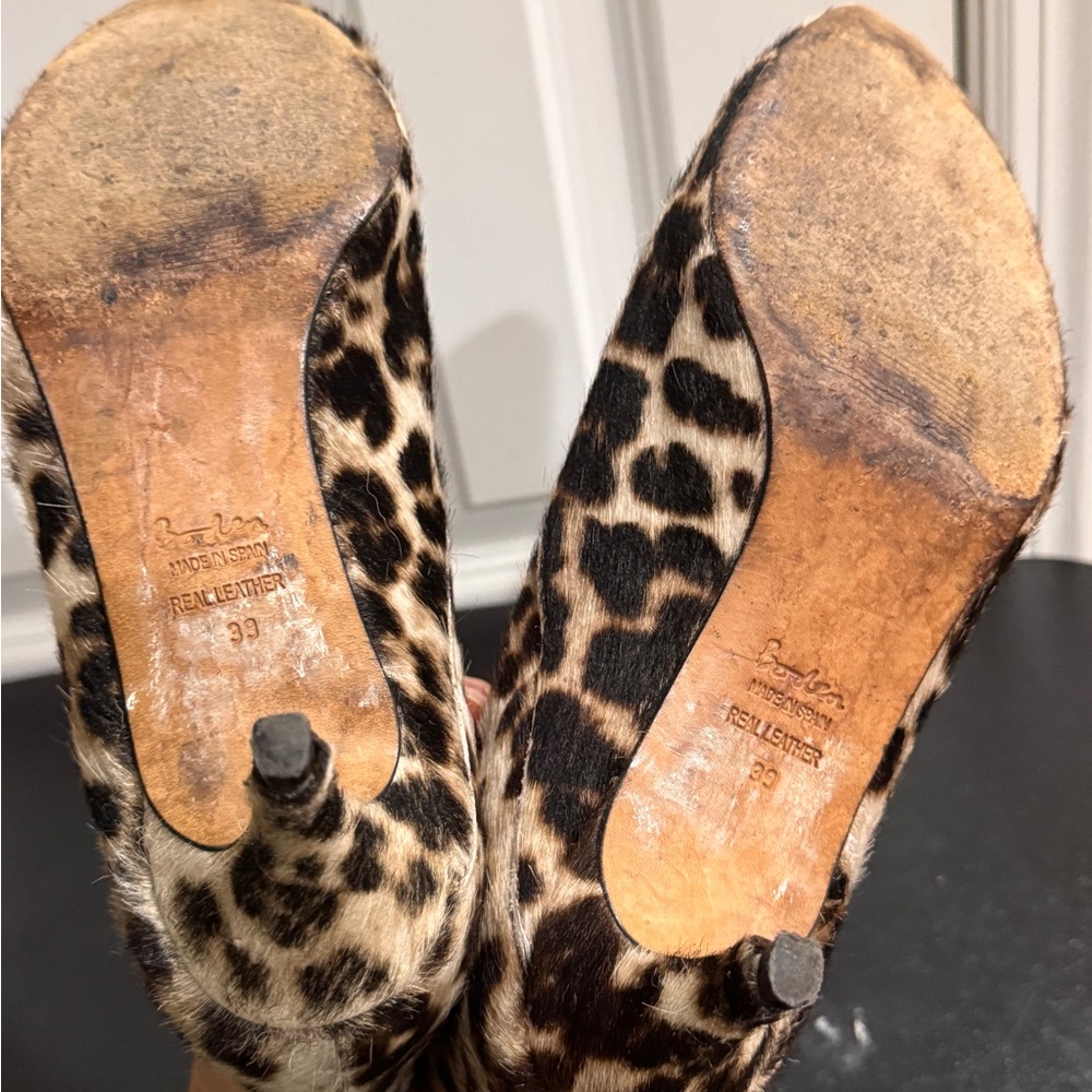 Boden leopard print leather ankle boots size 39/8.5 made in Spain - Picture 5 of 9